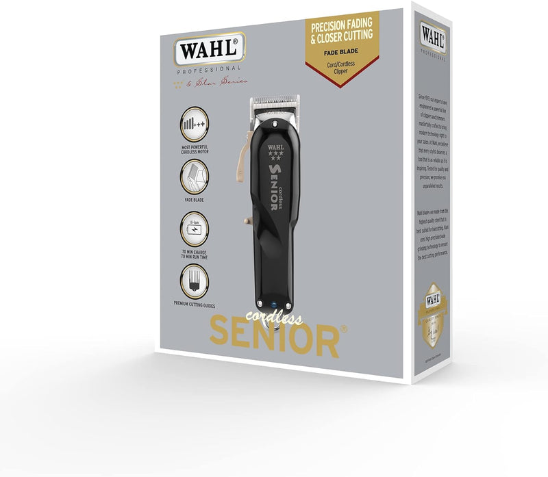 Wahl Professional 5-Star Series Cordless Senior Clipper #8504 – Great for Professional Stylists and Barbers – 70 Minute Run Time