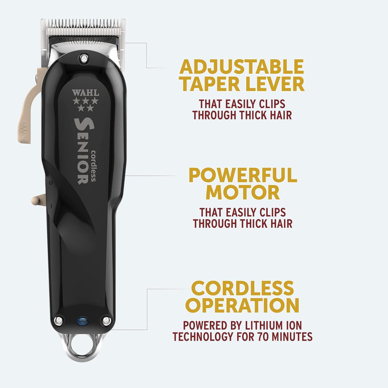 Wahl Professional 5-Star Series Cordless Senior Clipper #8504 – Great for Professional Stylists and Barbers – 70 Minute Run Time